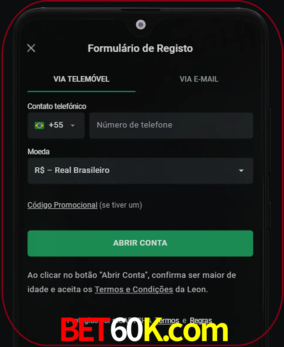 Abra o aplicativo e inicie o processo de registro.