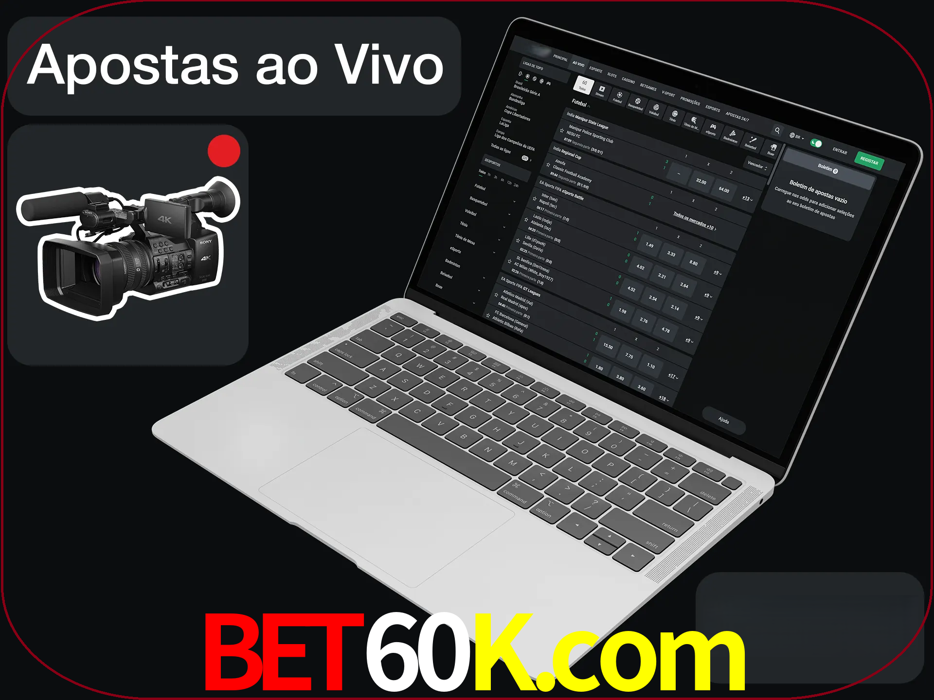 Aposte em formato ao vivo em nosso site.
